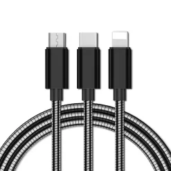 Adaptateur métal USB 3 en 1 USB-C - micro USB - Lightning*Gifi
