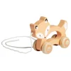 Gifi Eveil<Animal à roulettes renard en bois orange H12cm