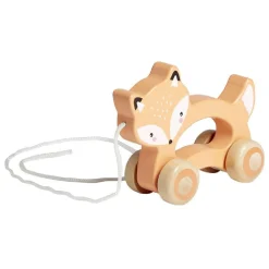 Gifi Eveil<Animal à roulettes renard en bois orange H12cm
