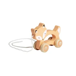 Gifi Eveil<Animal à roulettes renard en bois orange H12cm
