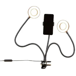Anneau lumineux flexible à LED x2 avec support pour smartphone*Gifi Sale