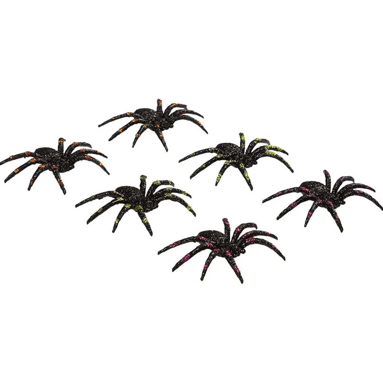 Araignée colorée pailletée décoration Halloween x6*Gifi Discount