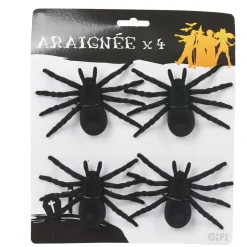 Araignée noire Halloween X 4*Gifi New