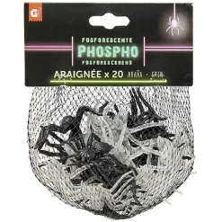 Araignée phosphorescente décoration Halloween x20*Gifi Online