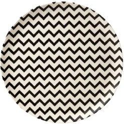 Assiette beige motif zigzag noir*Gifi Outlet
