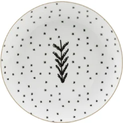 Assiette dessert blanc étoile doré x4 dans boîte décoration*Gifi Online