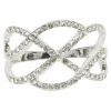 Sale Gifi Bague entrelacé strass argenté