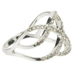 Sale Gifi Bague entrelacé strass argenté