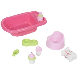 Sale Gifi Baignoire rose garnie d'accessoires pour poupon