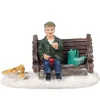 Gifi Banc personnage et oiseaux village de Noël