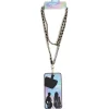 Bijou chaîne de téléphone maille en plastique noir doré L120cm*Gifi