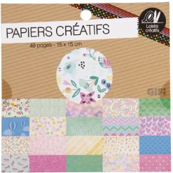 Gifi Bloc papier créatif 40 pages design pastel