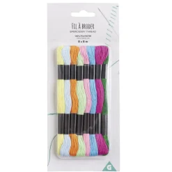 Gifi Bobines de fil à broder 8m lot de 8 - 2 modèles