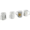 Boîte cadeau avec 4 tasses à café noir blanc doré*Gifi Online