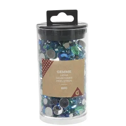 Gifi Boîte de gemmes bleues et vertes 80 g
