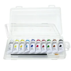 Gifi Boîte peinture acrylique 10 tubes 16ml avec 2 pinceaux