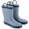 Online Gifi Botte de pluie rayé bleu marine blanc enfant T28/35