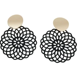 Online Gifi Boucles d'oreilles disque filigrane doré
