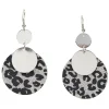 Gifi Boucles d'oreilles double disque léopard pailleté