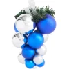 Gifi Boule de Noël bleue argentée grappe
