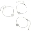 Gifi Bracelet chaîne avec médaillon gris argenté x3