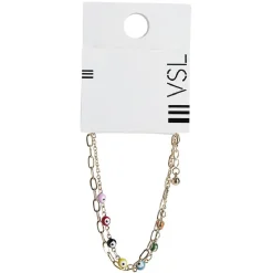 Best Gifi Bracelet chaîne 2 rangs avec perles motif oeil multicolore