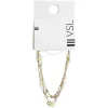Discount Gifi Bracelet chaîne 3 rangs doré et fleurs blanches