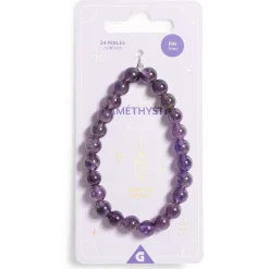 Best Gifi Bracelet crystal fin 24 perles améthyste noir - Énergie