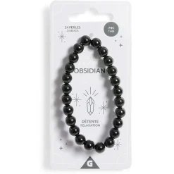 Outlet Gifi Bracelet crystal fin 24 perles obsidienne bleu - Détente