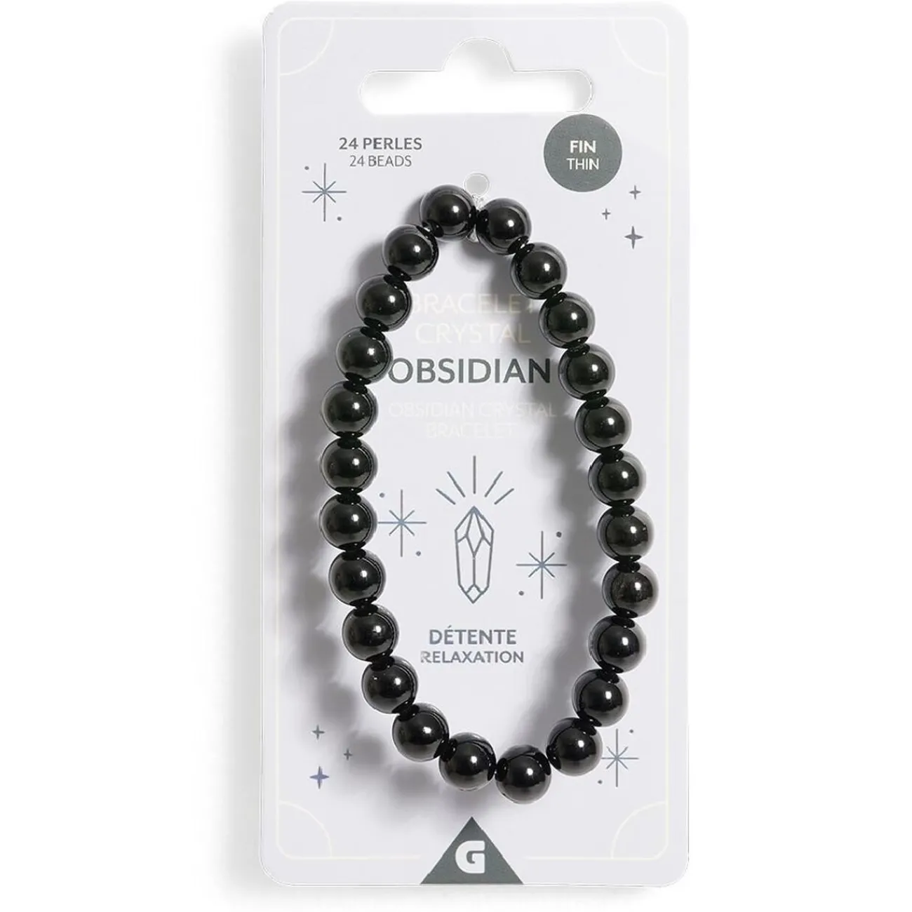 Outlet Gifi Bracelet crystal fin 24 perles obsidienne bleu - Détente