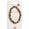 New Gifi Bracelet crystal fin 24 perles oeil du tigre marron - Optimisme