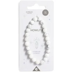 Clearance Gifi Bracelet crystal large 26 perles Howlite blanc - Stabilité