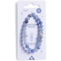 Discount Gifi Bracelet crystal large 26 perles aventurine bleu - Tranquilité