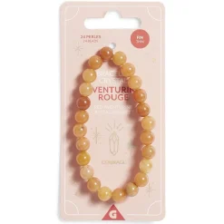Outlet Gifi Bracelet crystal large 26 perles aventurine rouge - Courage