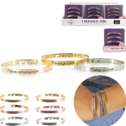 Discount Gifi Bracelet jonc à message pour Maman x3