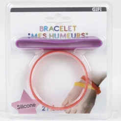 Hot Gifi Bracelet silicone design humeur x2