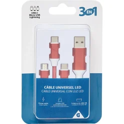 Cable LED 3 EN 1 universel*Gifi Online