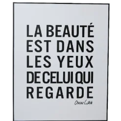 Gifi Cadre citation beauté coeur blanc et noir