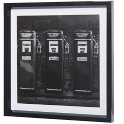 Gifi Cadre déco design pompe à essence noir et blanc