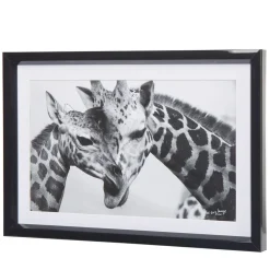 Gifi Cadre déco girafe et son bébé noir et blanc