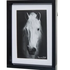 Gifi Cadre déco tête de cheval noir et blanc