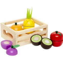 Gifi Jeux D'Imagination Et D'Imitation<Cagette du Maraîcher fruits et légumes bois 7 pièces