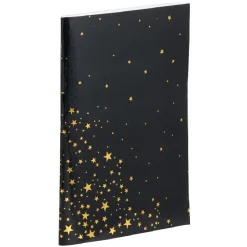Cahier A4 96 pages noir motif étoiles dorées*Gifi New