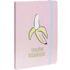 Cahier avec élastique latéral format A5 motif banane*Gifi