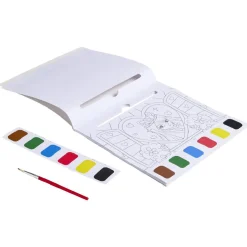 Cahier de peinture à l'eau - 6 couleurs et 1 pinceau*Gifi Outlet