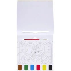 Cahier de peinture à l'eau - 6 couleurs et 1 pinceau*Gifi Outlet