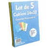 Cahier grands carreaux couverture rigide 96 pages 24x32cm x5*Gifi New