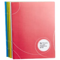 Cahier grands carreaux couverture rigide 96 pages 24x32cm x5*Gifi New