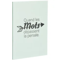 Cahier inscription Les mots dépassent la pensée A4 blanc 184 pages*Gifi New