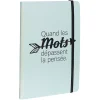Cahier élastique Les mots dépassent la pensée A5 blanc 160 pages*Gifi Clearance